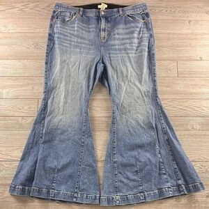 FESTI Womens Plus Size 20R Extreme Flare Wide Leg Jeans Medium Wash Denim 463